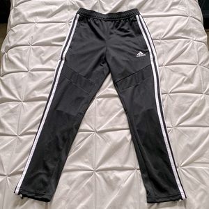 NWT Adidas Football Style Climacool Youth M Black and White Track Pants